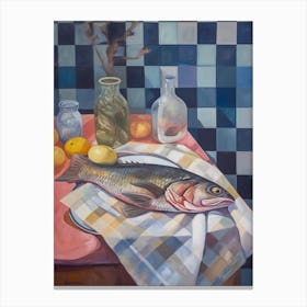 Sea Bass 2 Still Life Painting Canvas Print