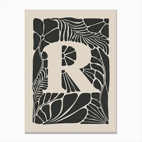 Botanical Letter R No 0758 Canvas Print