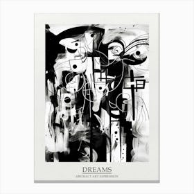 Dreams Abstract Black And White 5 Poster Canvas Print