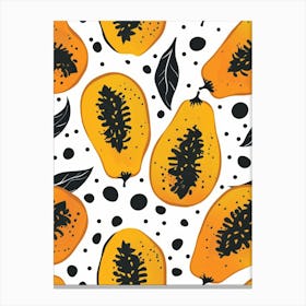 Seamless Pattern With Papaya 3 Canvas Print