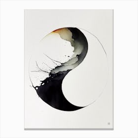 Minimal 3 Yin and Yang Japanese Ink Canvas Print