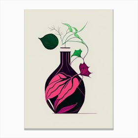 Poison Ivy Potion Minimal Line Drawing 4 Canvas Print