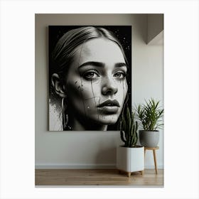 Black And White Portrait Canvas Print