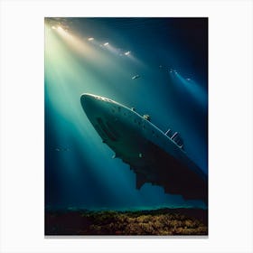 Submarine In The Ocean-Reimagined 13 Canvas Print