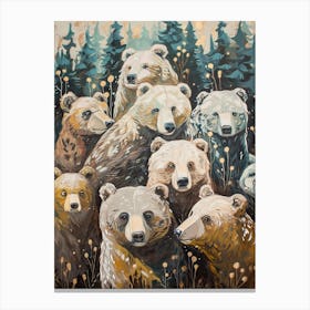 Kitsch Bear Painting 1 Canvas Print