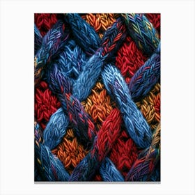 Close Up Of Colorful Yarn Canvas Print
