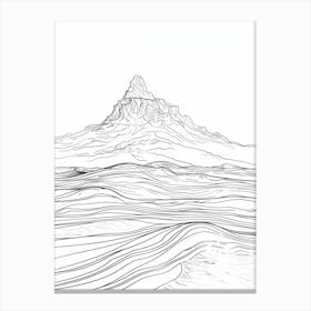 Mount Olympus Greece Line Drawing 6 Canvas Print