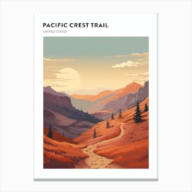 Pacific Crest Trail Usa 3 Hiking Trail Landscape Poster Canvas Print