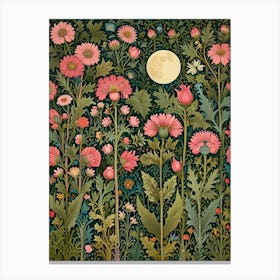 William Morris Moon And Flowers 5 Canvas Print