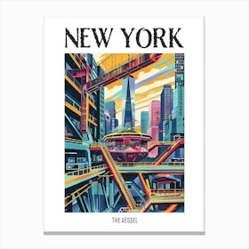 The Vessel New York Colourful Silkscreen Illustration 4 Poster Canvas Print