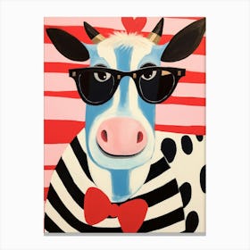 Little Cow 3 Wearing Sunglasses Canvas Print