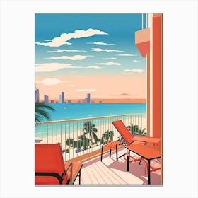 Cancun, Mexico, Graphic Illustration 3 Canvas Print