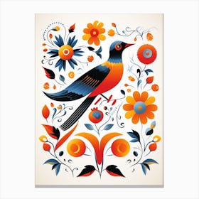 Scandinavian Bird Illustration Swallow 4 Canvas Print