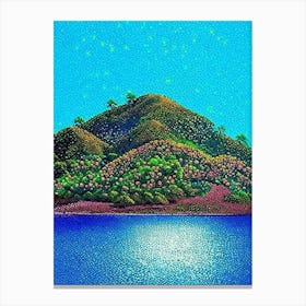 Mamanuca Islands Fiji Pointillism Style Tropical Destination Canvas Print