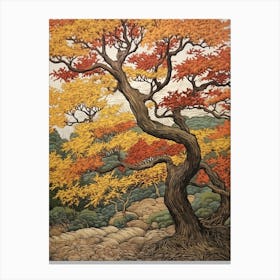 European White Elm 1 Vintage Autumn Tree Print  Canvas Print