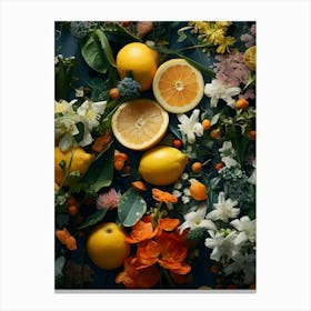 Flowers And Citrus 10 Canvas Print