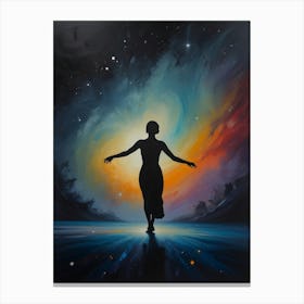 Woman In The Night Sky Canvas Print