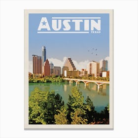Austin Texas Travel Poster Canvas Print