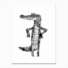 B&W Alligator Canvas Print