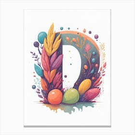 Colorful Letter D Illustration 84 Canvas Print