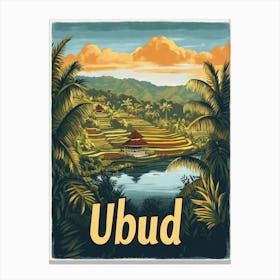 Aihrgdesign A Vintage Travel Poster Of Ubud 1 Canvas Print