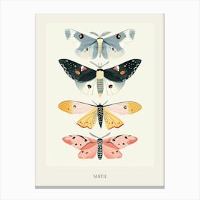 Colourful Insect Illustration Moth 28 Poster Canvas Print