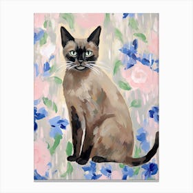 A Tonkinese Cat Painting, Impressionist Painting 1 Canvas Print