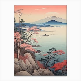 Lake Biwa In Shiga, Ukiyo E Drawing 2 Canvas Print
