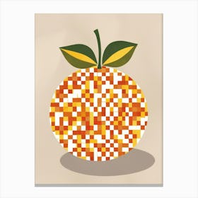 Orange Pixel Art 13 Canvas Print