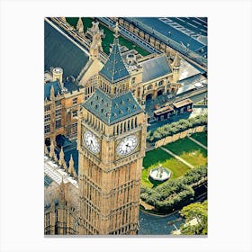 Aerial View Of Big Ben Canvas Print