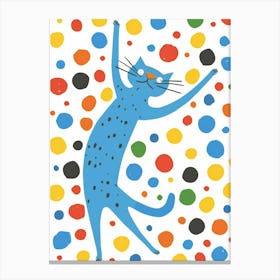 Polka Dot Cat 15 Canvas Print