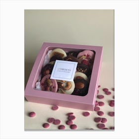 Pink Box Of Chocolates Canvas Print