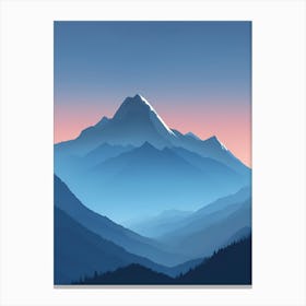 Misty Mountains Vertical Composition In Blue Tone 187 Canvas Print