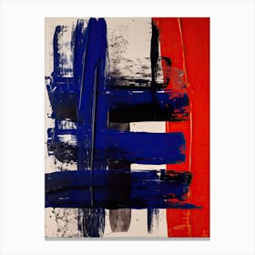 Blue And Red Brush Strokes Abstract 3 Canvas Print