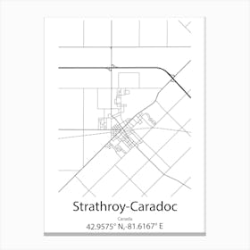 Strathroy Caradoc,Canada Minimalist Map Canvas Print