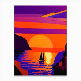 Geometric Boat Sunrise Canvas Print