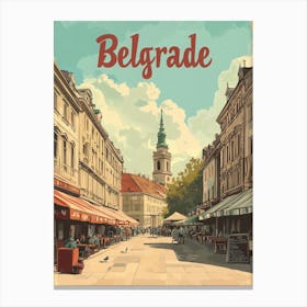 Aihrgdesign A Classic 1960s Travel Poster For Belgrade 4 Canvas Print