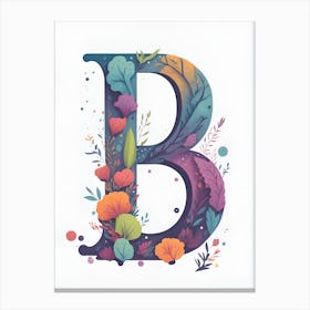 Colorful Letter B Illustration 46 Canvas Print