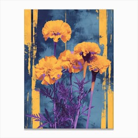Marigold Flowers On A Table   Contemporary Illustration 1 Canvas Print