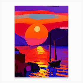 Santorini Greece Sunset Abstract Canvas Print