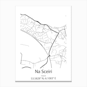 Na Sceiri,Ireland Minimalist Map Canvas Print