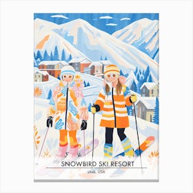 Snowbird Ski Resort   Utah Usa, Ski Resort Poster Illustration 1 Canvas Print