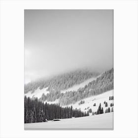 Garmisch PSkiing Poster Art enkirchen, Germany Black And White Skiing Poster Canvas Print