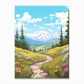 Chilkoot Trail Canada 2 Hike Illustration Canvas Print