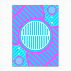 Geometric Glyph in White and Bubblegum Pink and Candy Blue n.0016 Canvas Print