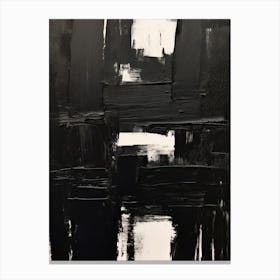 Black Brush Strokes Abstract 3 Canvas Print
