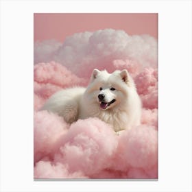 Samoyed In Clouds Canvas Print