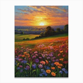 Sunset In The Meadow 39 Canvas Print