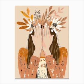 Girl With Flower Crown Canvas Print