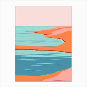 Pink Sands Beach Bahamas Midcentury Canvas Print